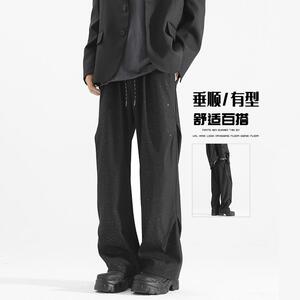 D-A232-HK9551-P35满天星休闲裤女春秋款高街阔腿裤子宽松直筒裤图片