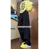 D-A232-HK9550-P35加绒45设计感褶皱裤子男秋季宽松直筒阔腿裤，男装休闲裤，电商A232