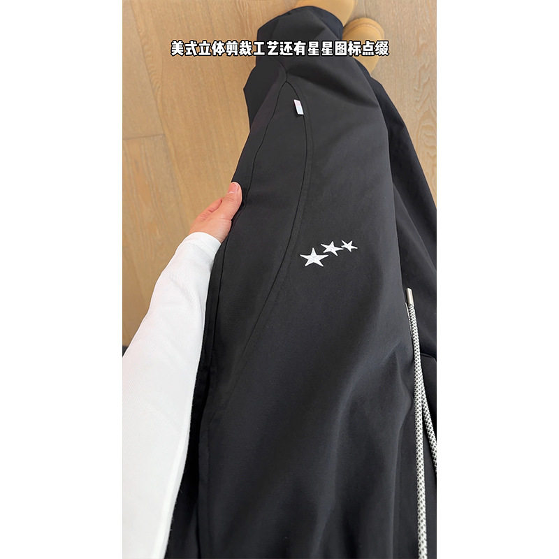 美式刺绣潮牌休闲裤子男女春夏季新款直筒宽松显瘦斜切休闲长裤子,男装休闲裤,电商A232