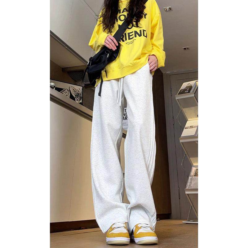 D-A232-HK9337-P40美式重磅灰色卫裤男秋季高级感痞帅直筒运动裤，女装休闲裤，电商A232