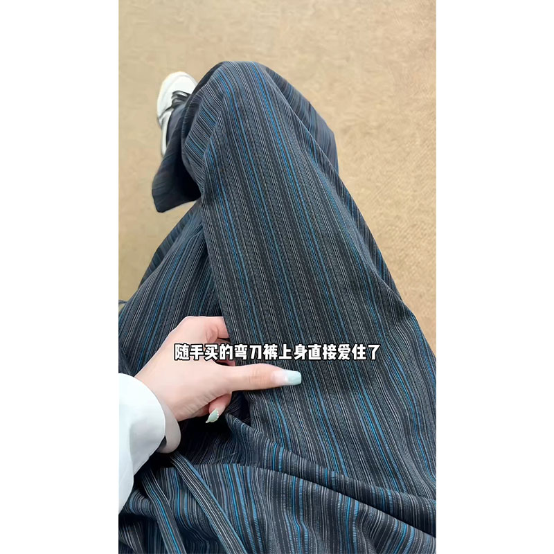抖音/肌理感休闲裤西裤秋季新款条纹裤子男女同款HK9652-P40,男装休闲裤,电商A232