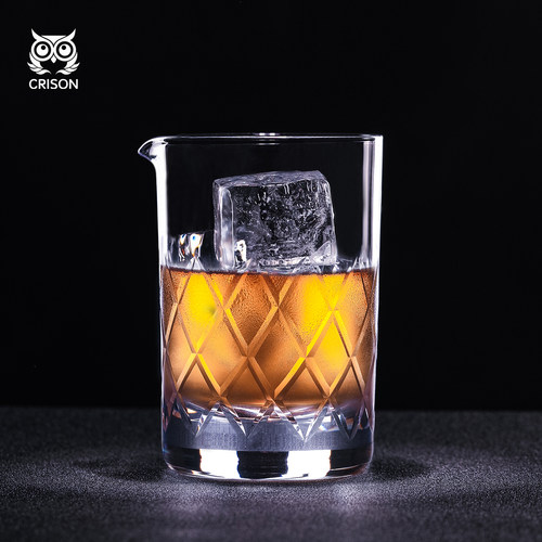 crison日式水晶菱形刻花搅拌杯