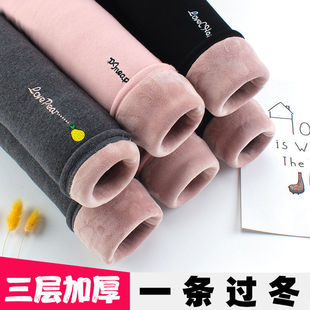 寶寶棉褲 兒童東北過冬特厚保暖褲 冬天外穿女童三層加絨加厚打底褲