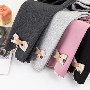 早春女童薄绒裤子春秋外穿宝宝抓毛加厚打底裤初春女宝儿童黑童裤