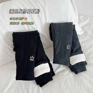女童蚕丝棉裤冬季外穿儿童一条过冬打底裤宝宝北方超厚羊绒保暖裤