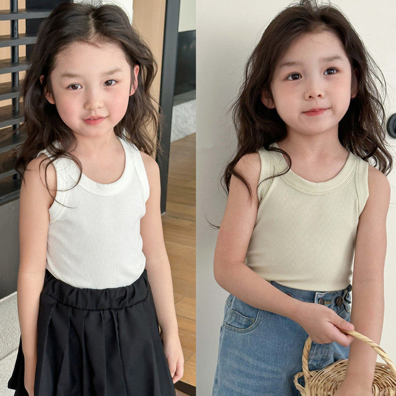 男女童吊带背心夏季薄款莱赛尔棉U领无袖T恤儿童外穿白色弹力上衣,童装/婴儿装/亲子装,背心吊带,淘宝优惠券,粉丝福利购,淘宝优惠卷