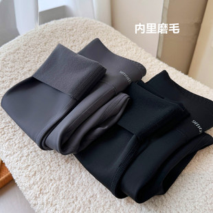 春款女童磨毛鲨鱼裤外穿青少年女孩打底裤秋冬儿童弹力薄绒黑裤子