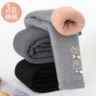 儿童棉裤冬季男女童三层加绒加厚打底裤外穿超厚宝宝一条过冬保暖