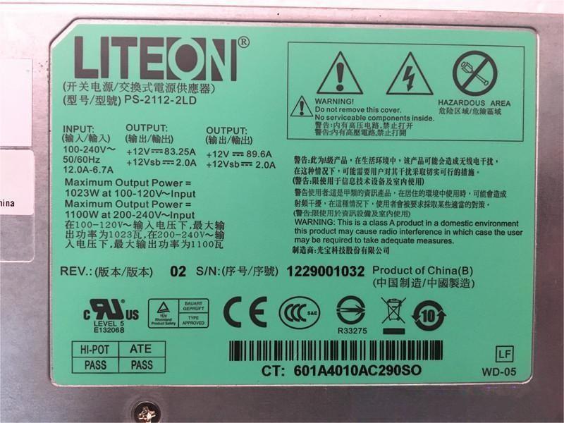 原装DELL C6100服务器电源 PS-2112-2L 12V 89A 1100W 电源