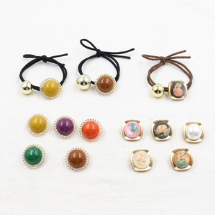 网红ins发圈简约气质扎头发绳可爱森系皮套diy手工材料 头绳女韩版