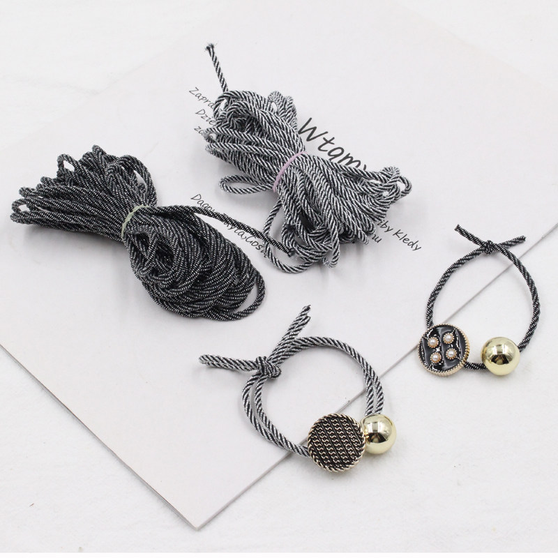 3 5mm扭线螺旋斜纹高弹力大皮筋diy手工发饰材料配件自己制作发绳