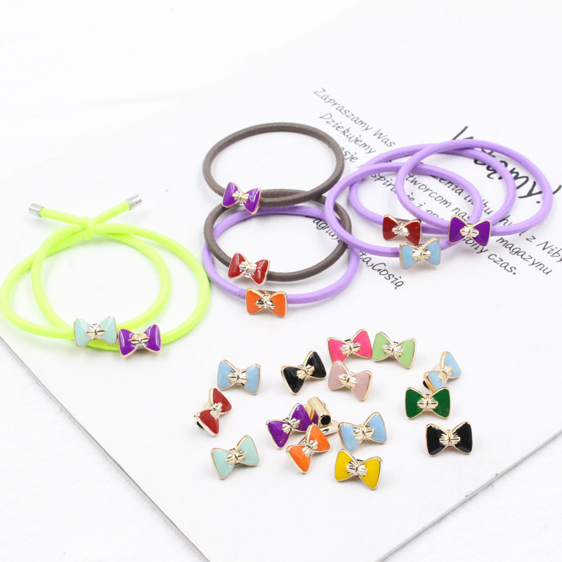 发饰头绳手工小蝴蝶结发圈自己做皮筋diy饰品材料配件对接头皮套