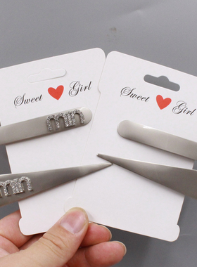 新款三角发夹枪灰色发卡头饰气质简约MIN时尚边夹刘海夹钢板发夹