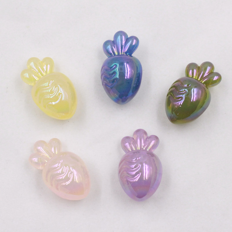 果冻透明款萝卜菠萝配饰diy手工制作发圈款头绳饰品配件穿孔挂件