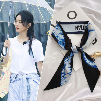 小丝巾女秋冬仿真丝束发带绑包包手柄丝带围巾长条飘带领巾10包邮