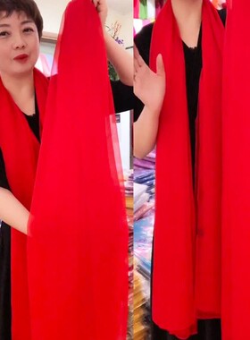 春夏秋冬褶皱韩版女纯色丝巾礼品