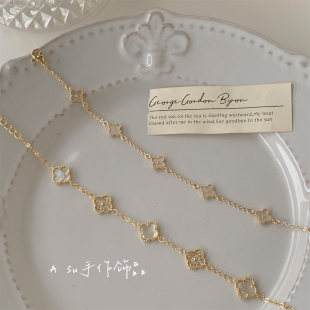 气质百搭四叶草手链秋冬百搭手串手饰女2025年新款 包邮 满25