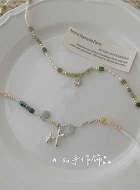 天然淡水珍珠项链女锁骨链