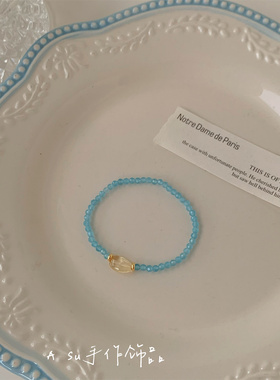 蓝色串珠手链女2026春夏