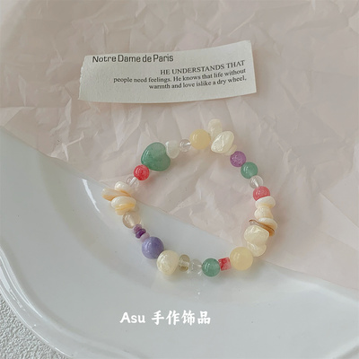 小众设计彩色水晶手链女