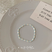 包邮 满25 甜美贝珠串珠手链拼色白贝母手串手饰女