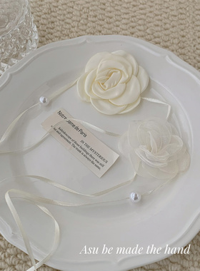 珍珠吊坠锁骨链百搭系带choker