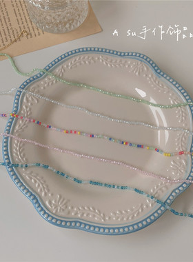 简约串珠小米珠锁骨链颈链女