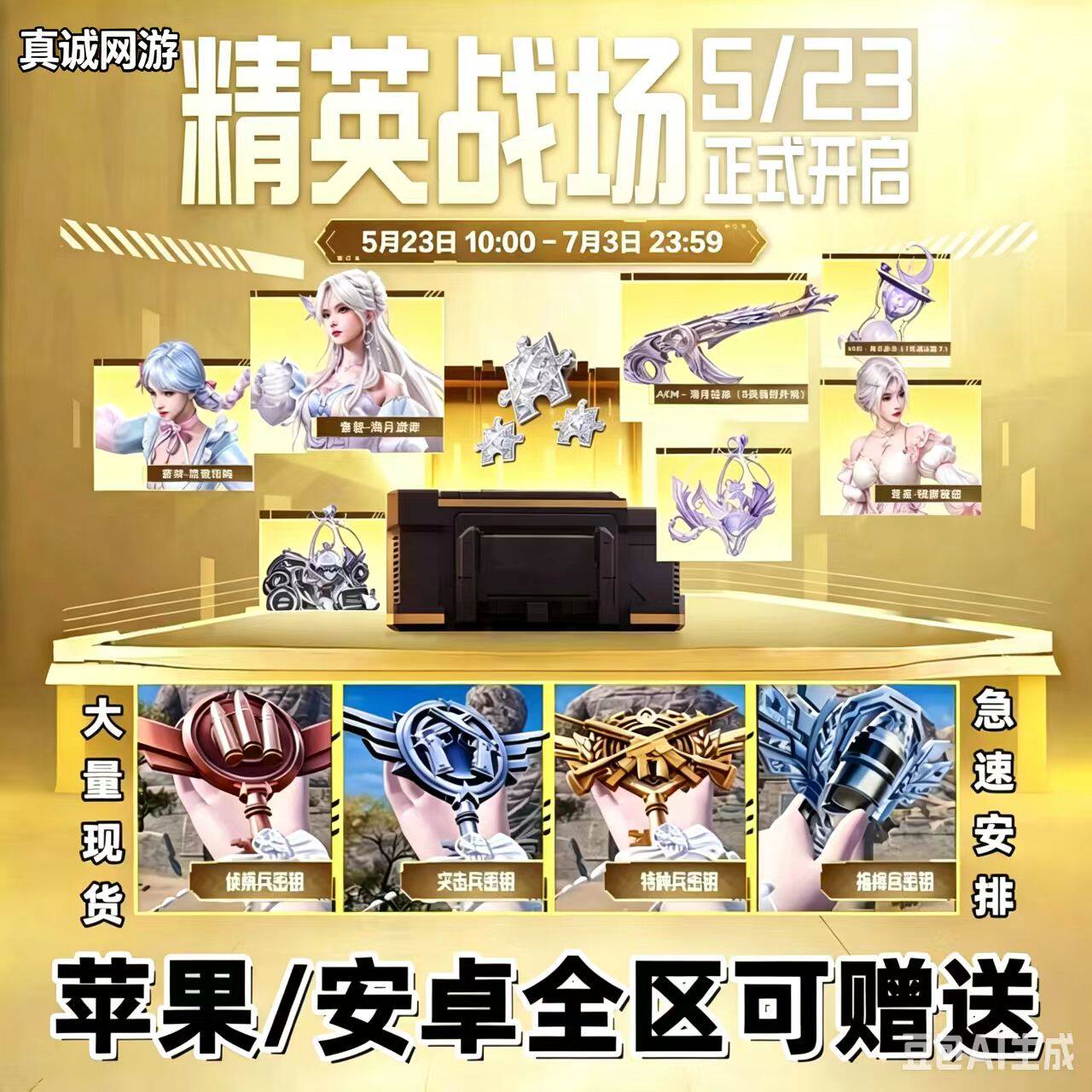 和平精英指挥官密钥特种兵密钥月光奏鸣回忆胶卷礼盒珍宝在线秒发