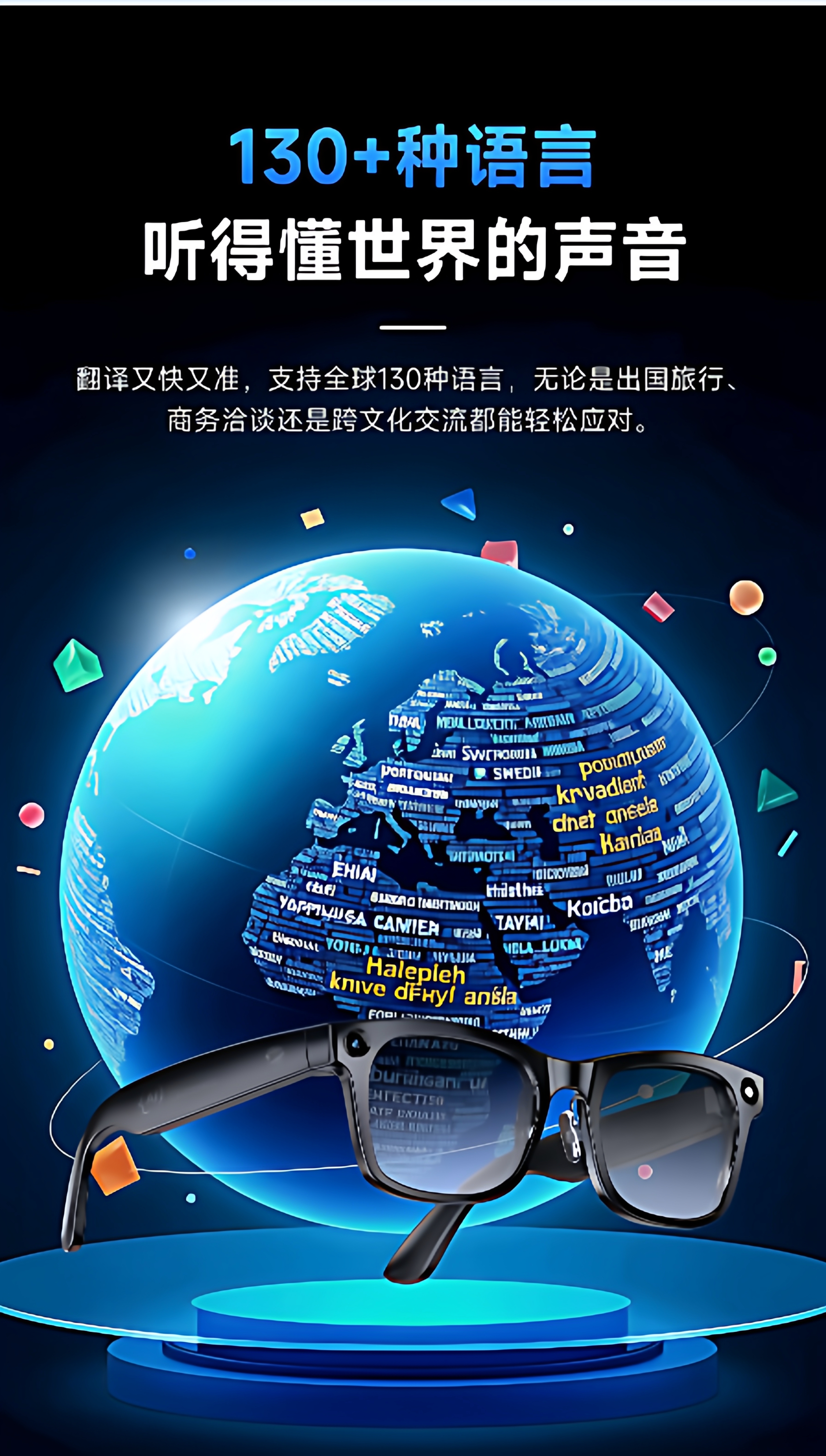 智能眼镜带摄像头拍照翻译录音视频蓝牙智能导航AI问答deepseek