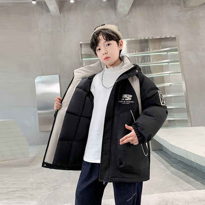 男童冬季羽绒棉服儿童新款加厚外套中大童冬款保暖棉衣男孩棉袄潮