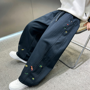 男童加绒裤子中大儿童新款冬季一体绒工装裤男孩冬款加厚休闲长裤