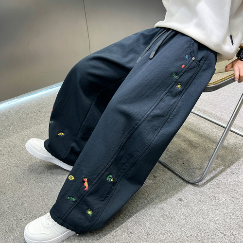 男童裤子春秋中大儿童新款春季阔腿工装裤男孩春款弯刀休闲长裤潮