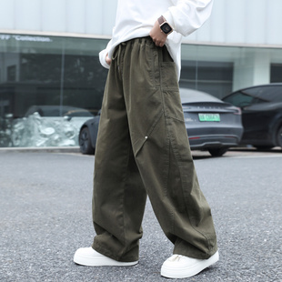 男童秋装裤子2026大童纯棉休闲裤儿童春秋洋气工装裤男孩秋季长裤