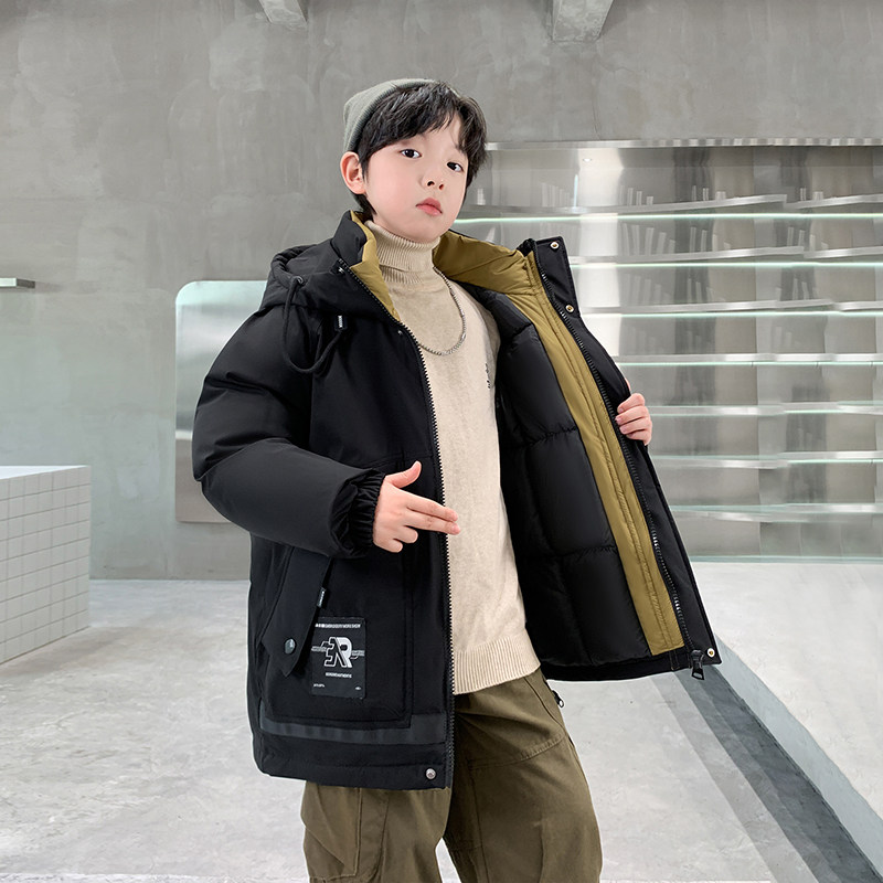 男童冬季羽绒棉服儿童新款加厚外套中大童冬款洋气棉衣男孩棉袄潮