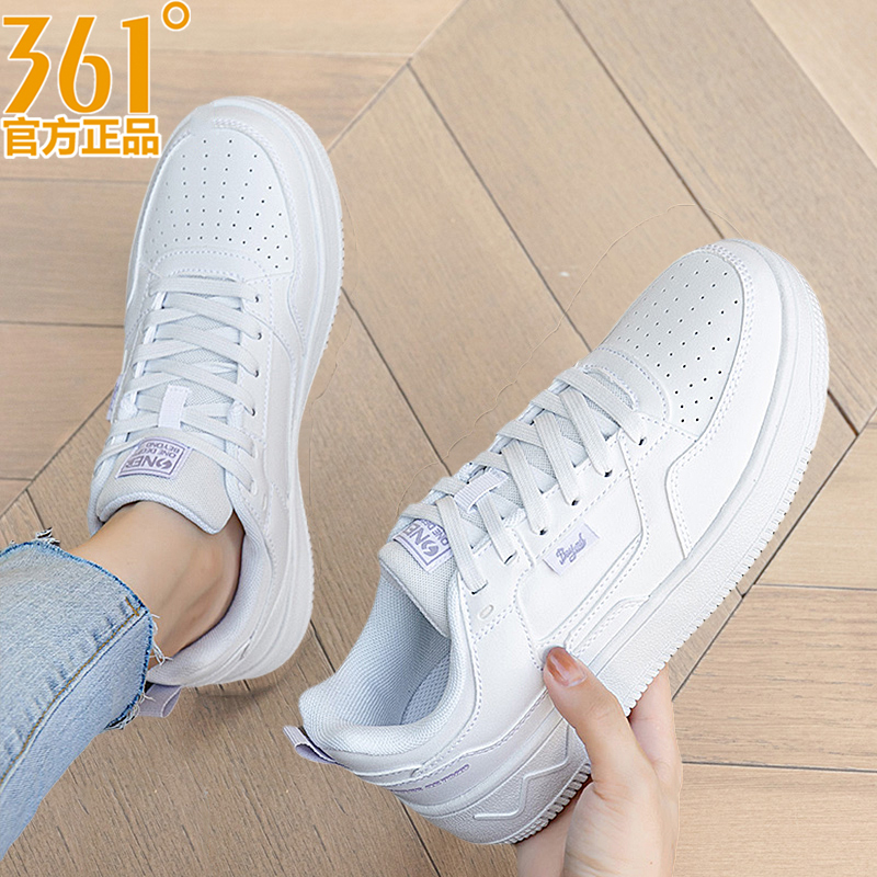 361板鞋女鞋空军一号小白鞋冬季皮面防水休闲鞋361度正品运动鞋女
