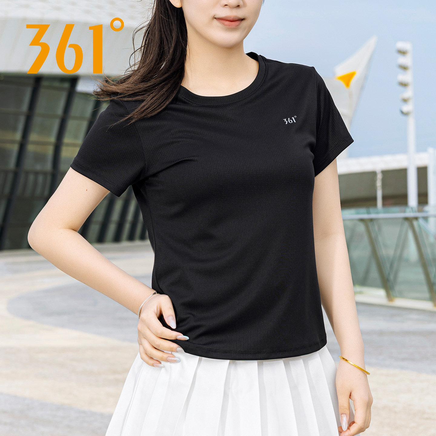 361短袖女冰丝运动T恤女款2026夏季速干透气跑步健身宽松圆领上衣
