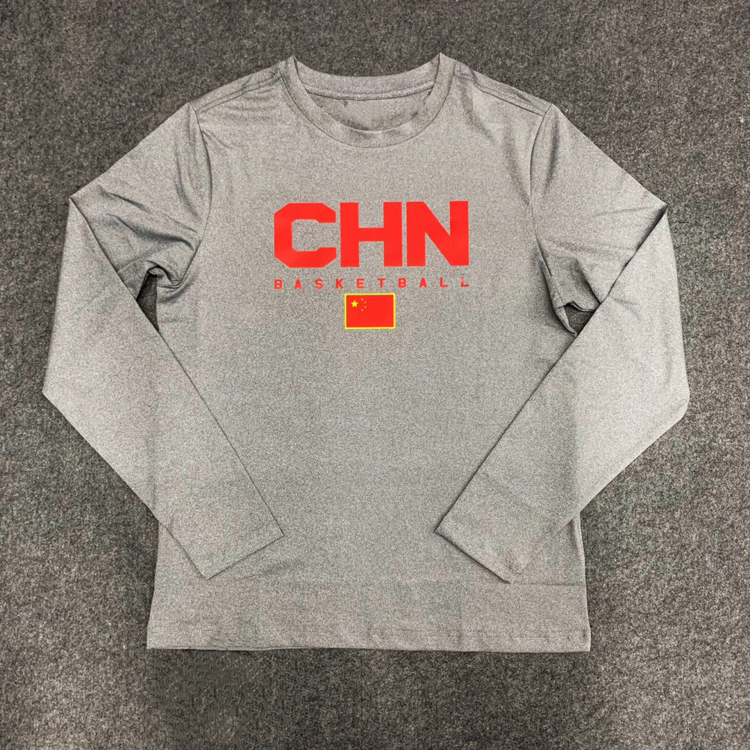 国家队员赞助中国男篮亚洲杯亚锦赛运动篮球速干投篮训练长袖T恤