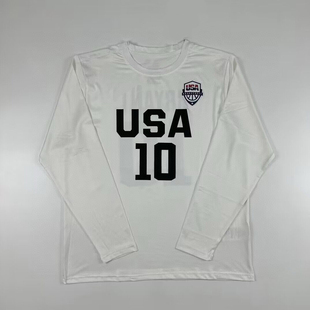 纪念版 T恤 美国队USA10号黑曼巴篮球训练速干运动投篮服宽松长袖