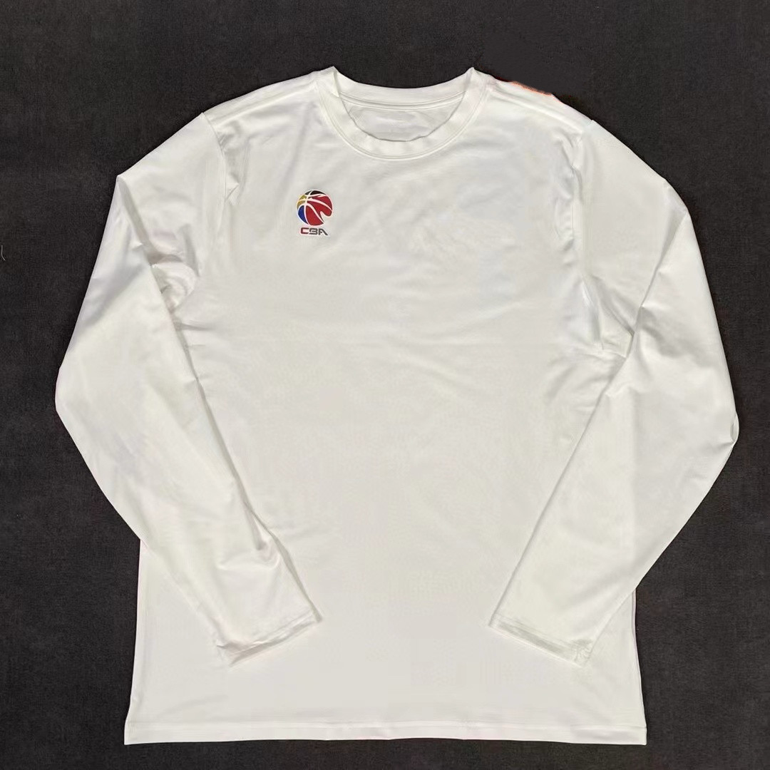 CBA赞助版中国篮球出场服训练服男休闲运动宽松圆领高弹速干长袖图片
