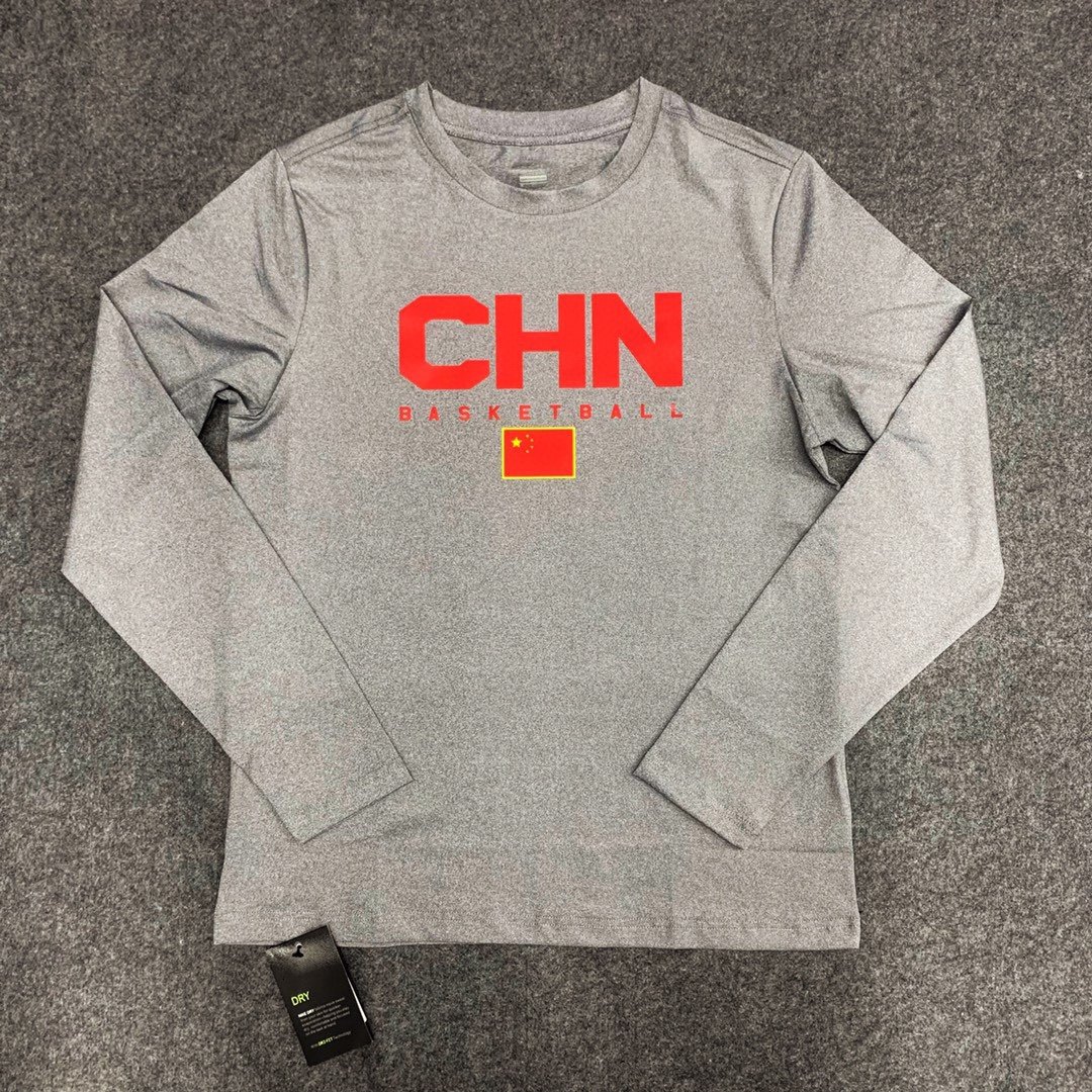 国家队员赞助中国男篮亚洲杯亚锦赛运动篮球速干投篮训练长袖t恤