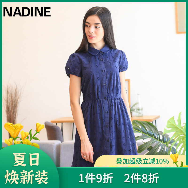 绣花连衣裙夏季泡泡袖衬衫裙