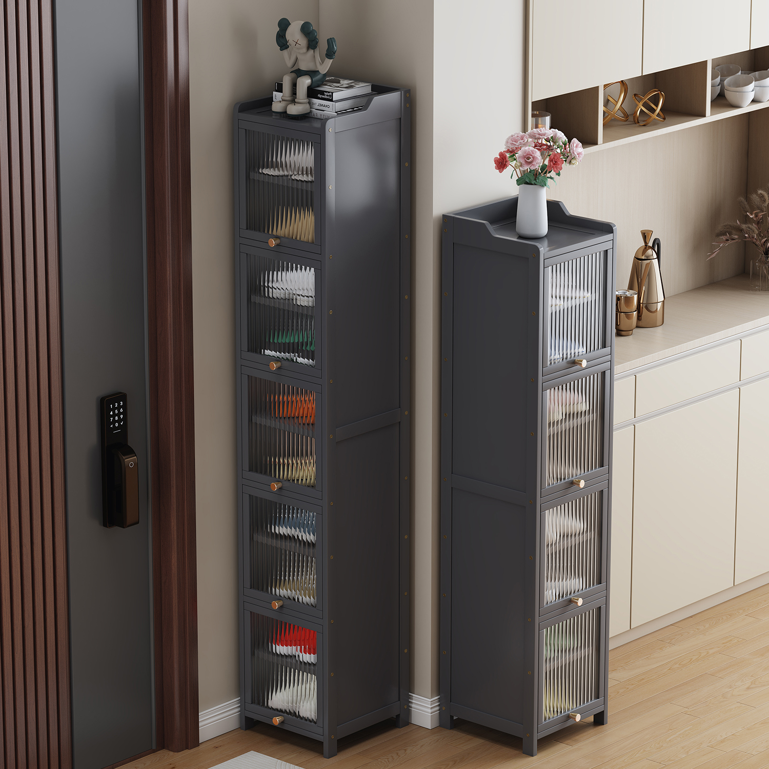 夹缝鞋柜多层门口防尘鞋架