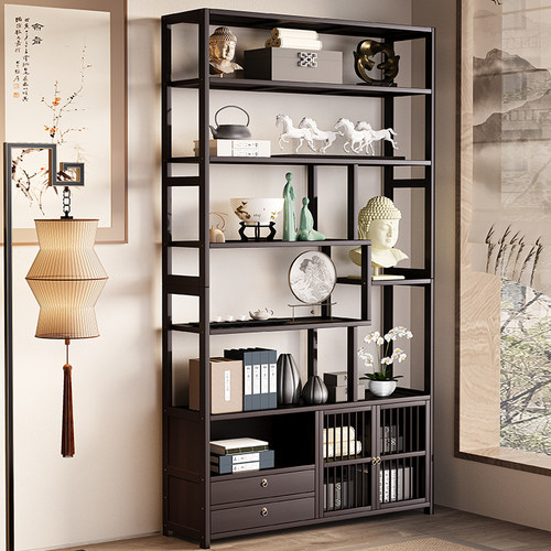 博古架新中式多层展示柜茶叶架