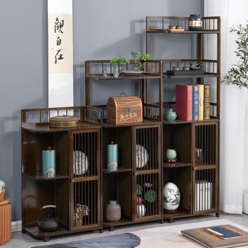 置物架转角客厅墙角储物柜中式