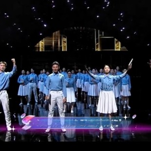 初中学生诗朗诵大合唱团演出服蓝白学院高中展演恰同学少年舞台剧