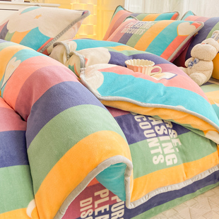 品牌旗舰店牛奶绒被套罩单件法兰珊瑚水晶加厚毛毯南通2025新款冬