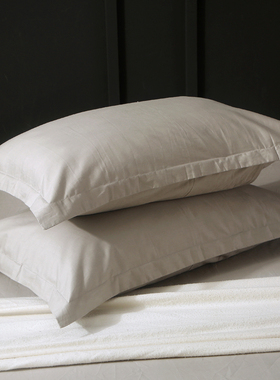 品牌官方旗舰店纯棉枕头套2025新款100全棉一对装浅灰色粉48x74cm