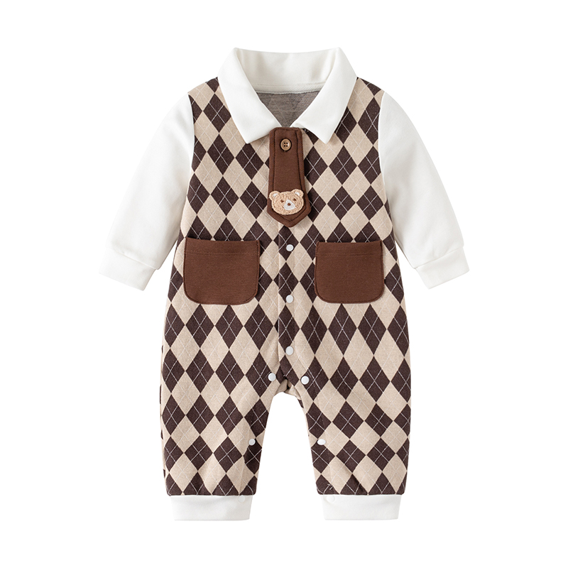 婴儿生日礼服春秋连体衣百日英伦