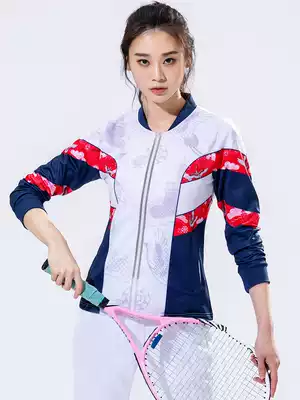 (elastic quick-drying)2020 autumn and winter new badminton clothes long-sleeved women's zipper jacket sports uniform customization