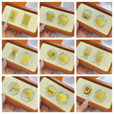 足金999黄金贴公主请发财唯有你葫芦富贵发金箔金店引流